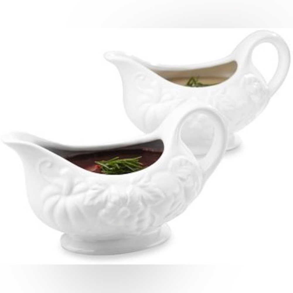 Set of Two Tabletops Gallery Harvest Print Gravy Boats